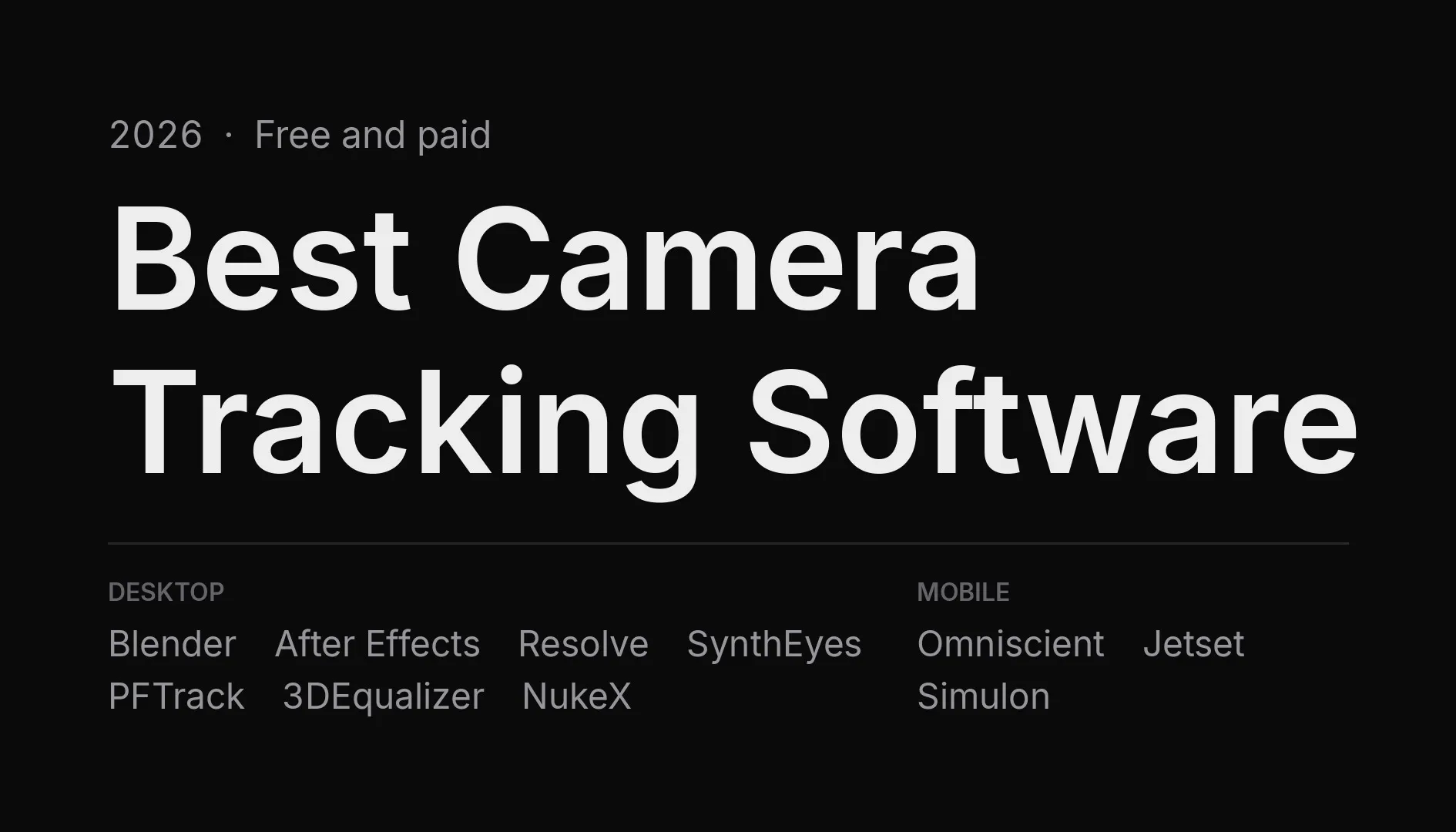 Best camera tracking software in 2026