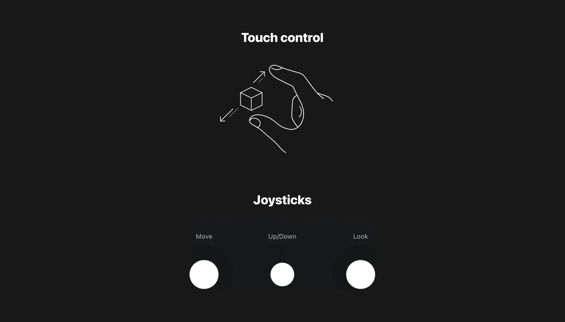 Touch controls and joysticks in Omniscient for moving the Blender camera